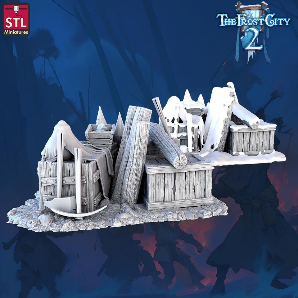 3D Printed STL Miniatures Scatter Terrain The Frost City 2 28 - 32mm War Gaming D&D - Charming Terrain