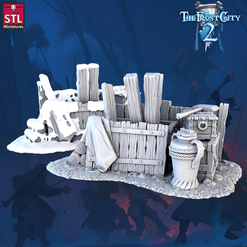 3D Printed STL Miniatures Scatter Terrain The Frost City 2 28 - 32mm War Gaming D&D - Charming Terrain