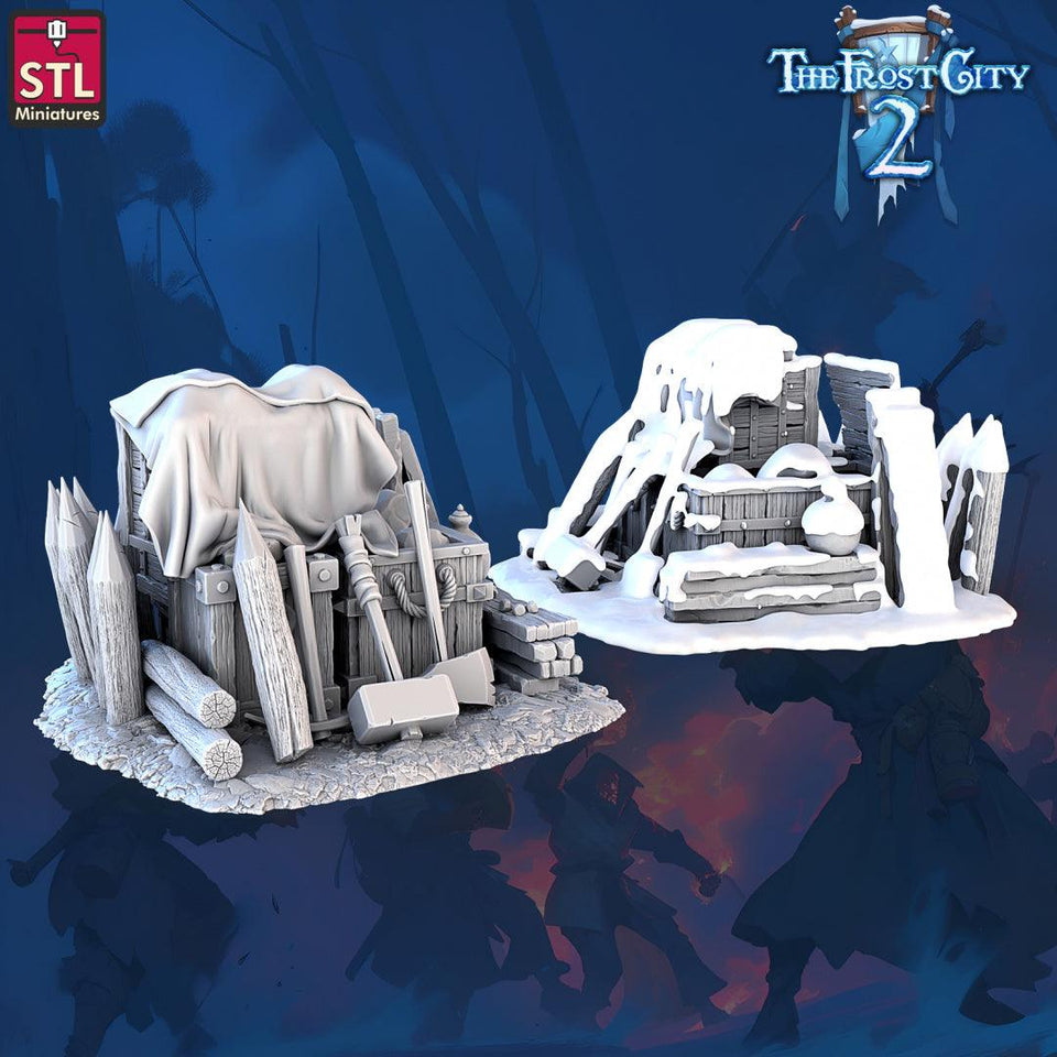 3D Printed STL Miniatures Scatter Terrain The Frost City 2 28 - 32mm War Gaming D&D - Charming Terrain