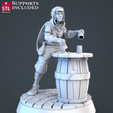 3D Printed STL Miniatures Street Gambler Set | 28 - 32mm War Gaming D&D - Charming Terrain