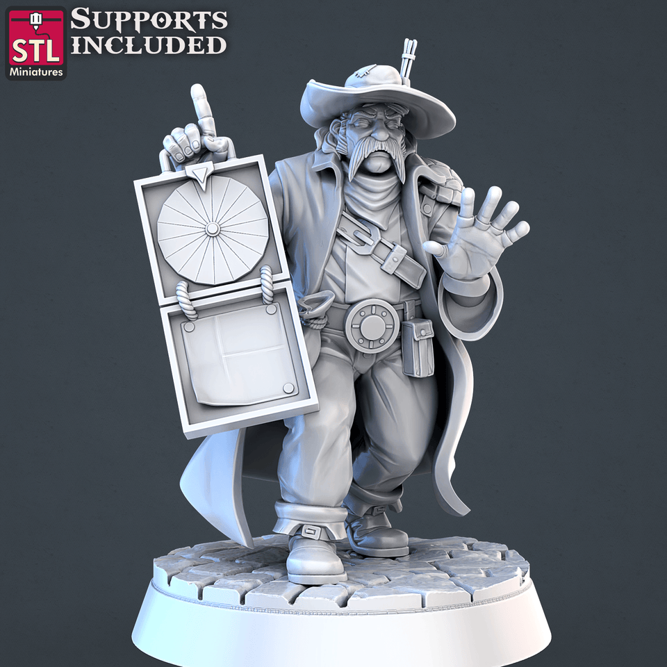 3D Printed STL Miniatures Street Gambler Set | 28 - 32mm War Gaming D&D - Charming Terrain