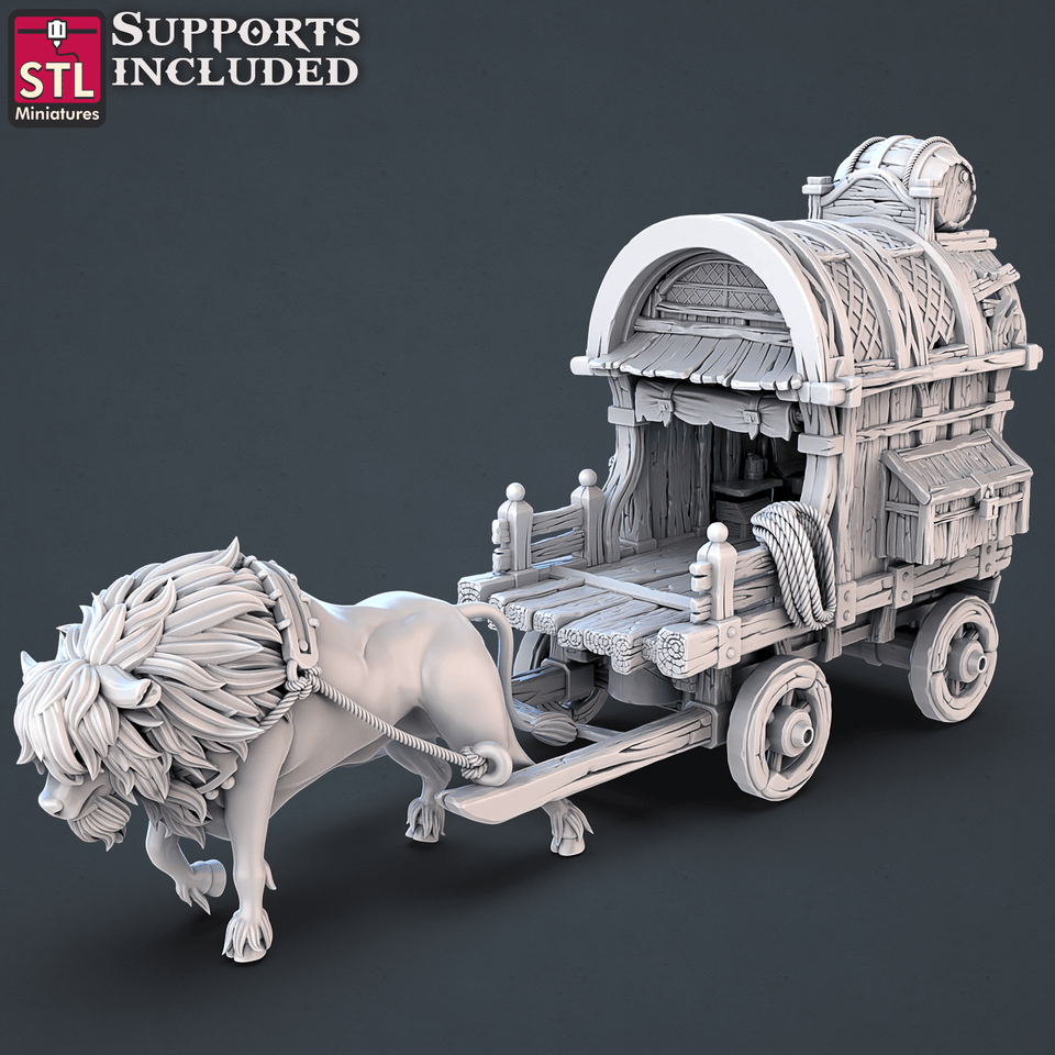 3D Printed STL Miniatures Street Gambler Set | 28 - 32mm War Gaming D&D - Charming Terrain