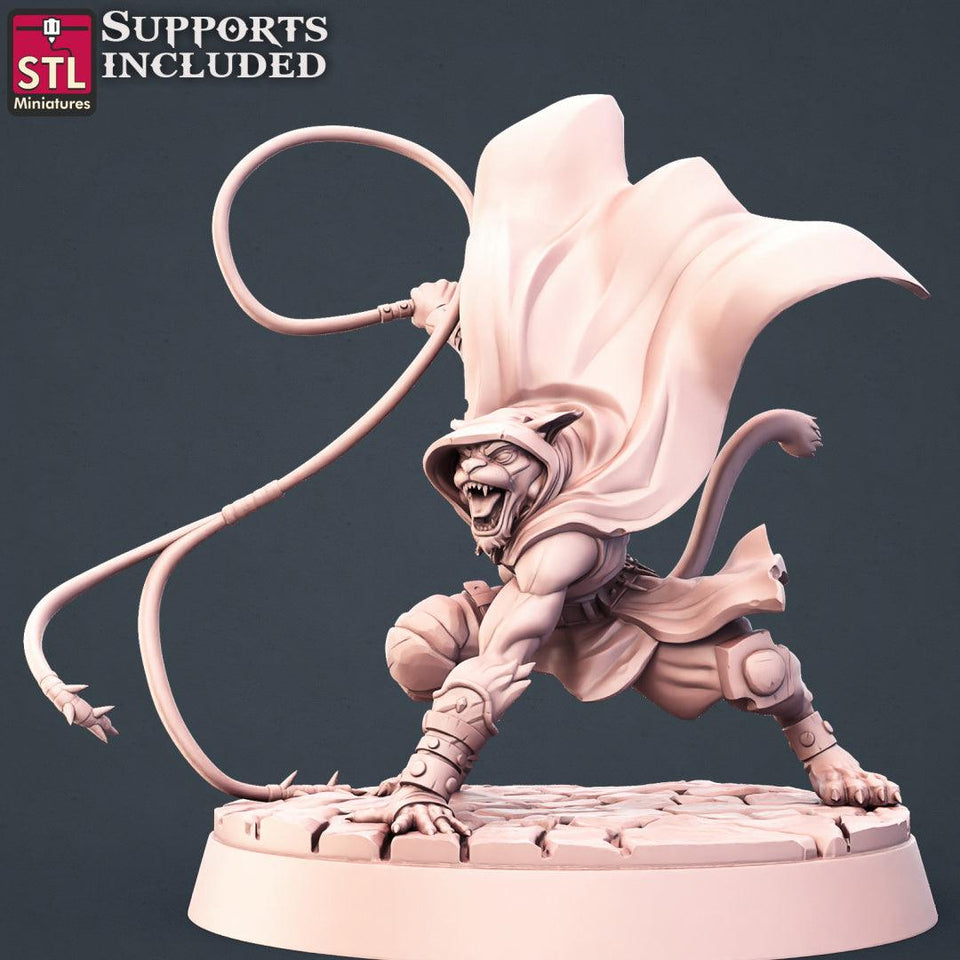 3D Printed STL Miniatures Tabaxi Assassins Set 28 - 32mm War Gaming D&D - Charming Terrain