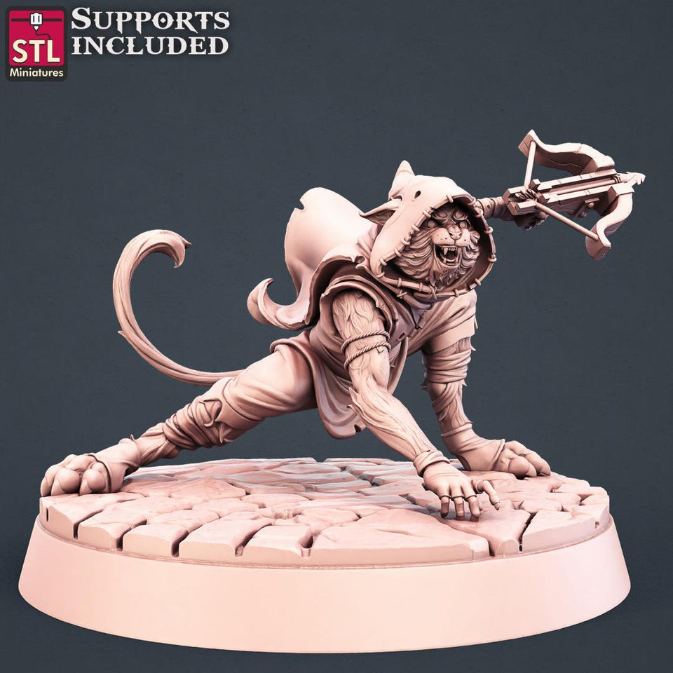 3D Printed STL Miniatures Tabaxi Assassins Set 28 - 32mm War Gaming D&D - Charming Terrain