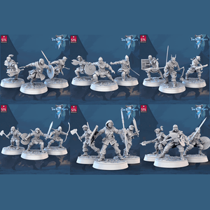 3D Printed STL Miniatures The Frost City Army Soldiers Sets - Modular 28 - 32mm War Gaming D&D - Charming Terrain