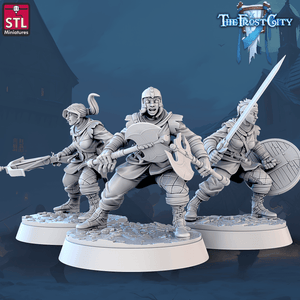 3D Printed STL Miniatures The Frost City Army Soldiers Sets - Modular 28 - 32mm War Gaming D&D - Charming Terrain