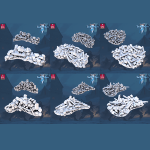 3D Printed STL Miniatures The Frost City Debris 28 - 32mm War Gaming D&D - Charming Terrain