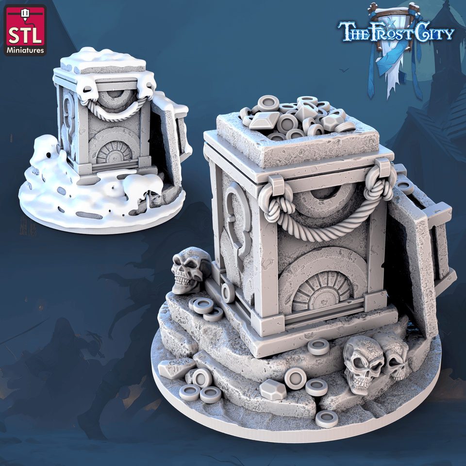 3D Printed STL Miniatures The Frost City Treasure Tokens 28 - 32mm War Gaming D&D - Charming Terrain