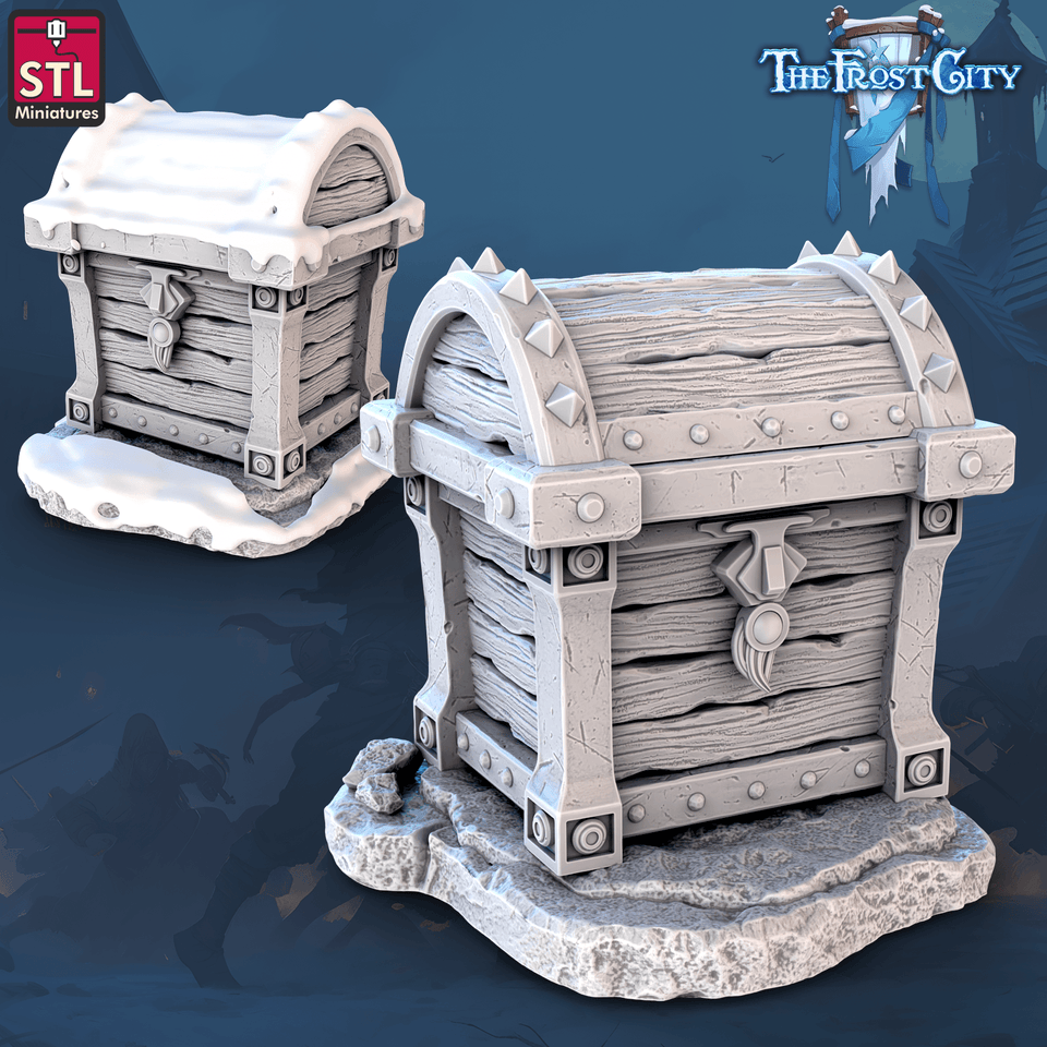 3D Printed STL Miniatures The Frost City Treasure Tokens 28 - 32mm War Gaming D&D - Charming Terrain