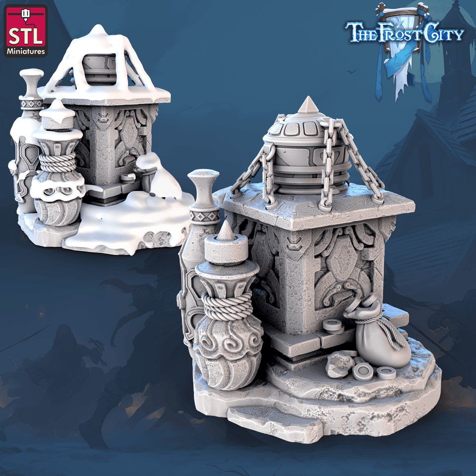 3D Printed STL Miniatures The Frost City Treasure Tokens 28 - 32mm War Gaming D&D - Charming Terrain
