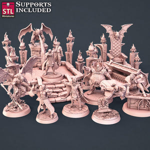 3D Printed STL Miniatures Vampire Set 28 - 32mm War Gaming D&D - Charming Terrain