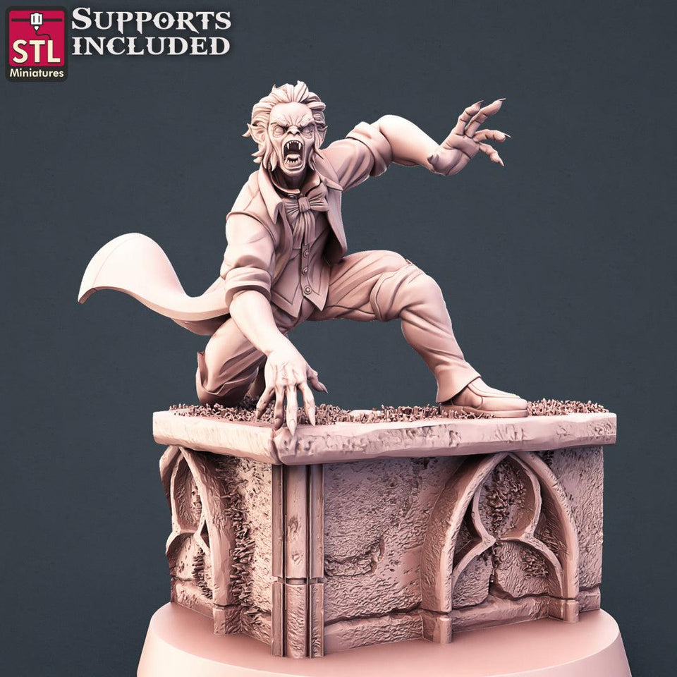 3D Printed STL Miniatures Vampire Set 28 - 32mm War Gaming D&D - Charming Terrain