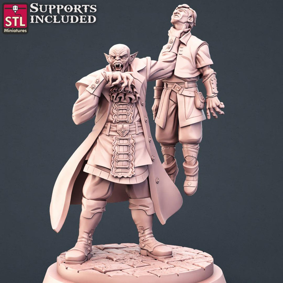 3D Printed STL Miniatures Vampire Set 28 - 32mm War Gaming D&D - Charming Terrain