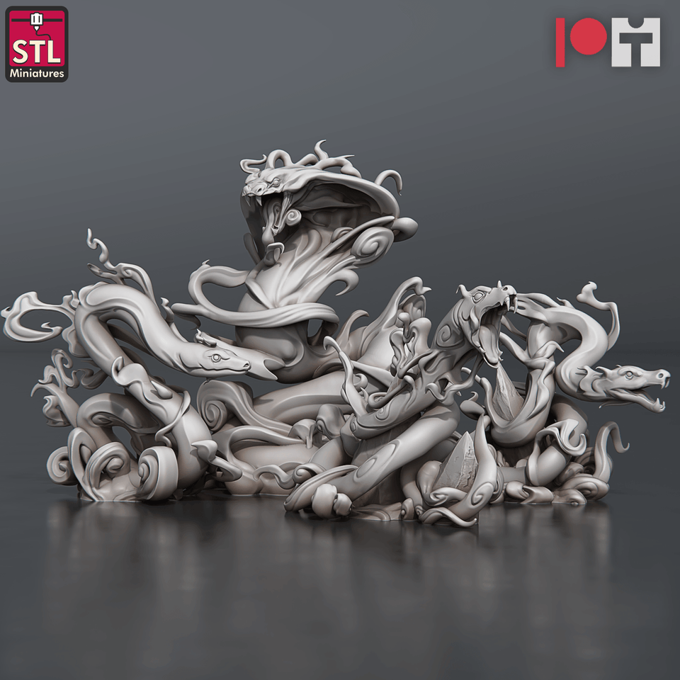 3D Printed STL Miniatures Vapour Snakes 28 - 32mm War Gaming D&D - Charming Terrain