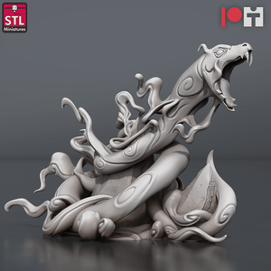 3D Printed STL Miniatures Vapour Snakes 28 - 32mm War Gaming D&D - Charming Terrain
