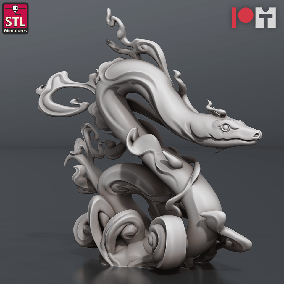 3D Printed STL Miniatures Vapour Snakes 28 - 32mm War Gaming D&D - Charming Terrain