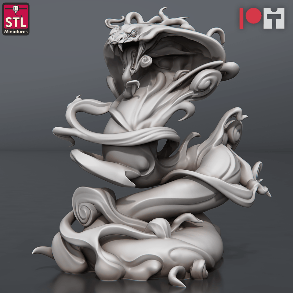 3D Printed STL Miniatures Vapour Snakes 28 - 32mm War Gaming D&D - Charming Terrain