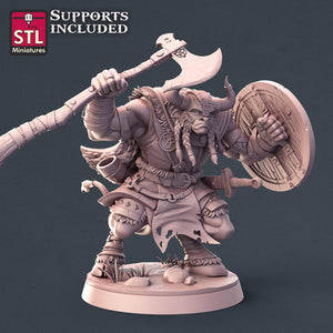 3D Printed STL Miniatures Viking Minotaurs Set 28 - 32mm War Gaming D&D - Charming Terrain