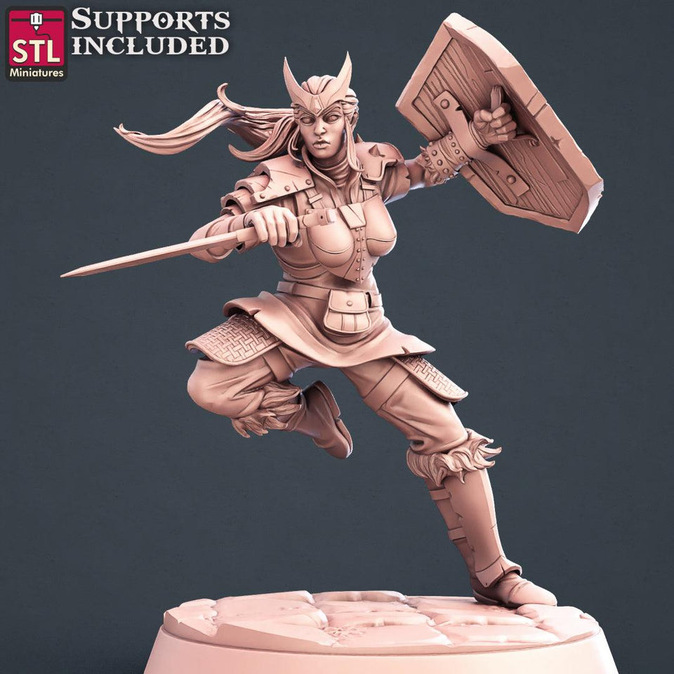 3D Printed STL Miniatures Warriors Set 28 - 32mm War Gaming D&D - Charming Terrain