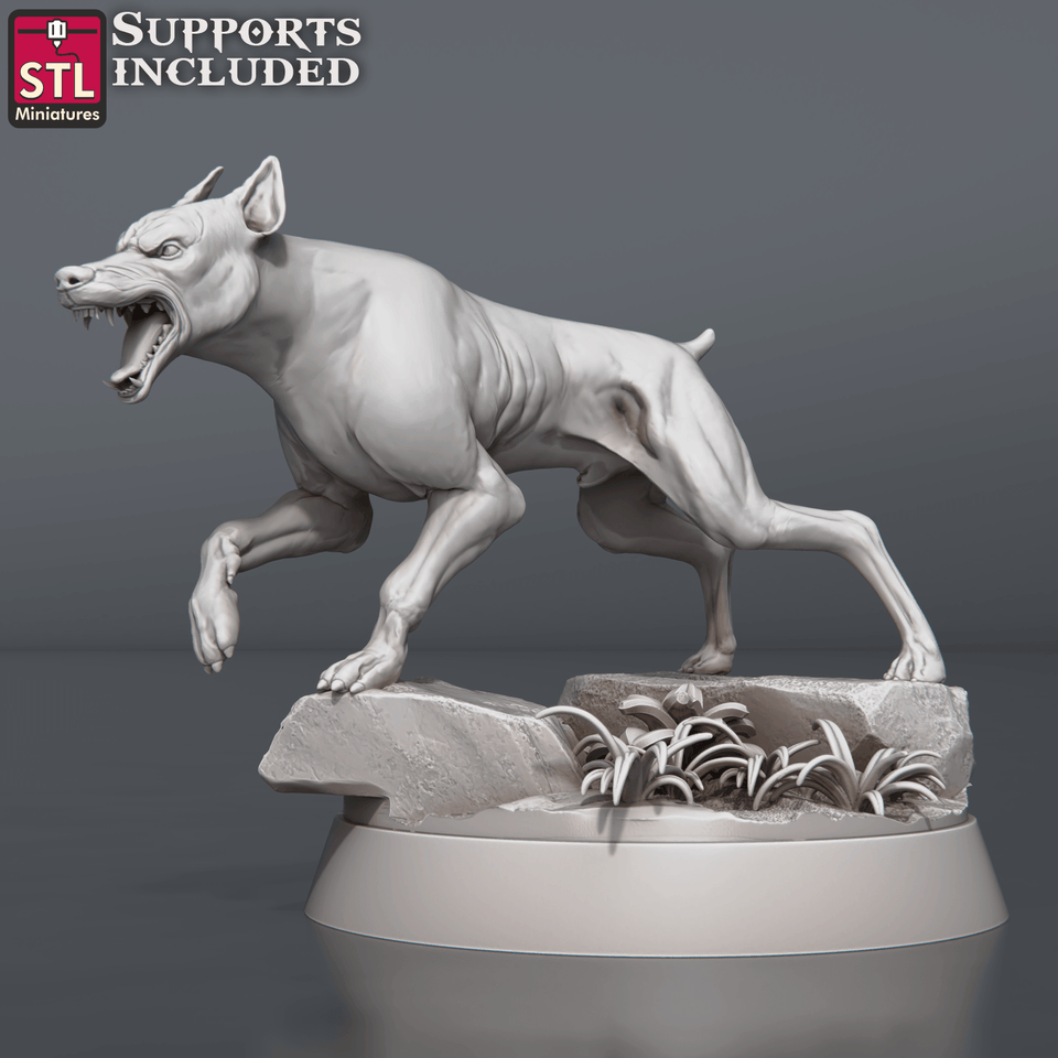 3D Printed STL Miniatures Wild Dogs Set 28 - 32mm War Gaming D&D - Charming Terrain