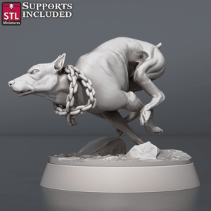 3D Printed STL Miniatures Wild Dogs Set 28 - 32mm War Gaming D&D - Charming Terrain