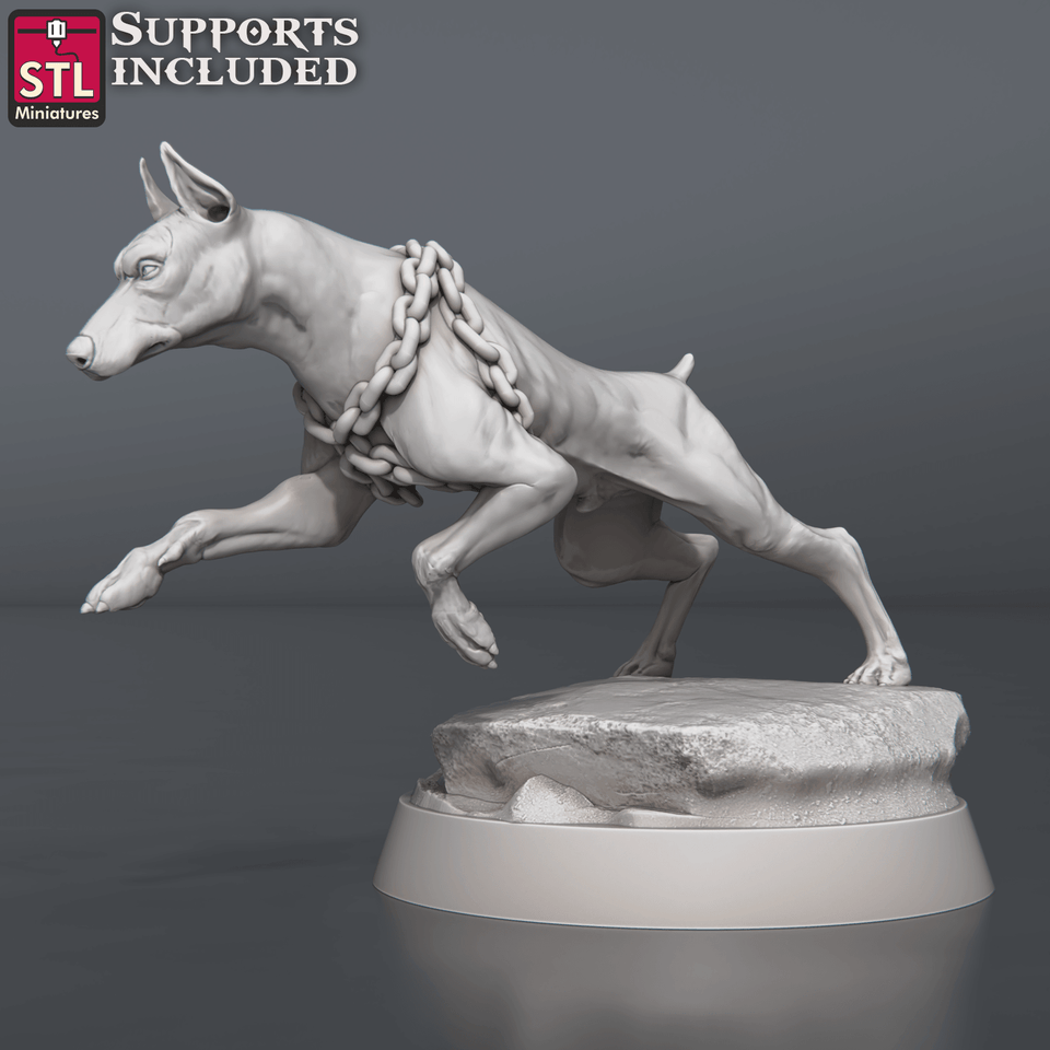 3D Printed STL Miniatures Wild Dogs Set 28 - 32mm War Gaming D&D - Charming Terrain