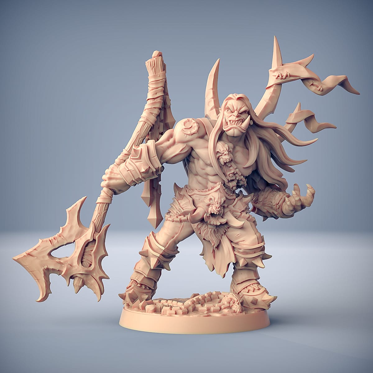 3D Printed Artisan Guild Throgar the Chainbreaker Orc Barbarians Set  28mm 32mm - 3D Printing Boss 