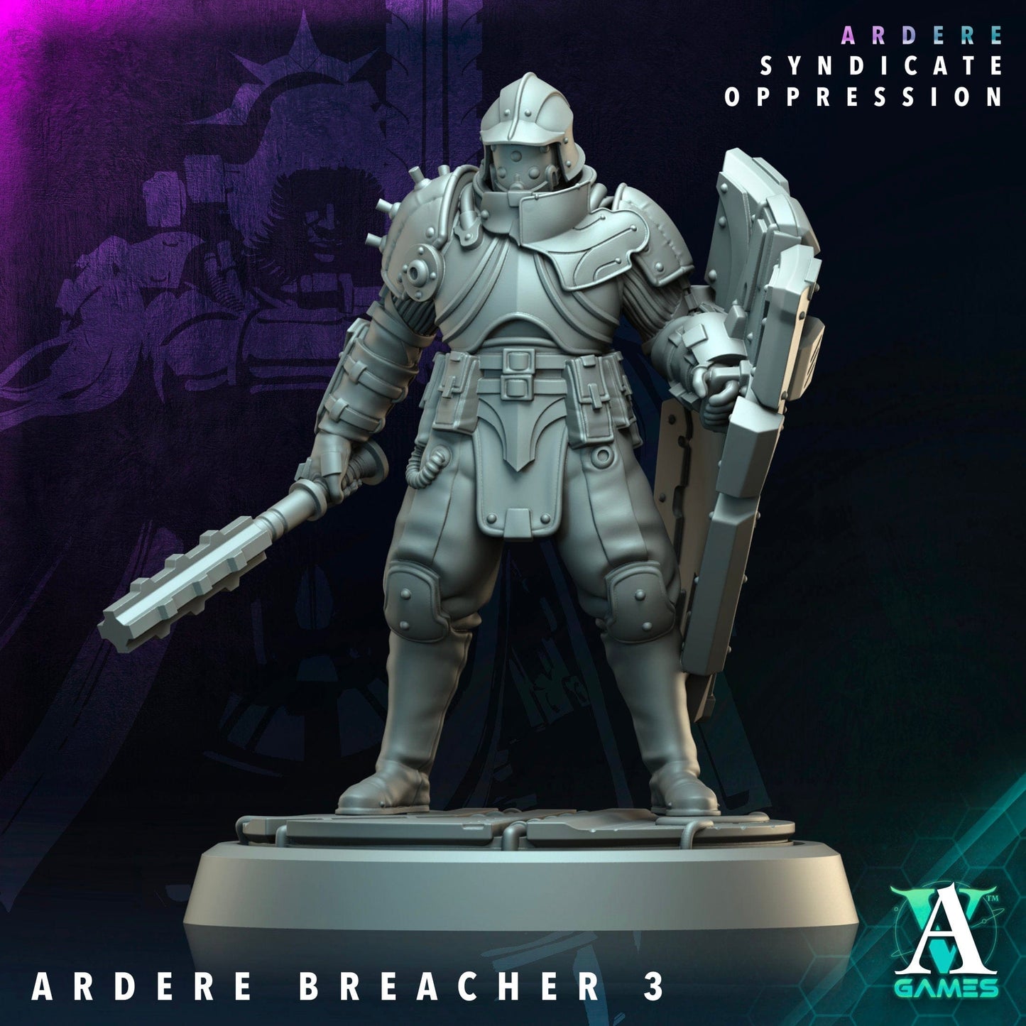 3D Printed Archvillain Games Ardere Breacher Ardere - Syndicate Oppression 28 32mm D&D - 3D Printing Boss 