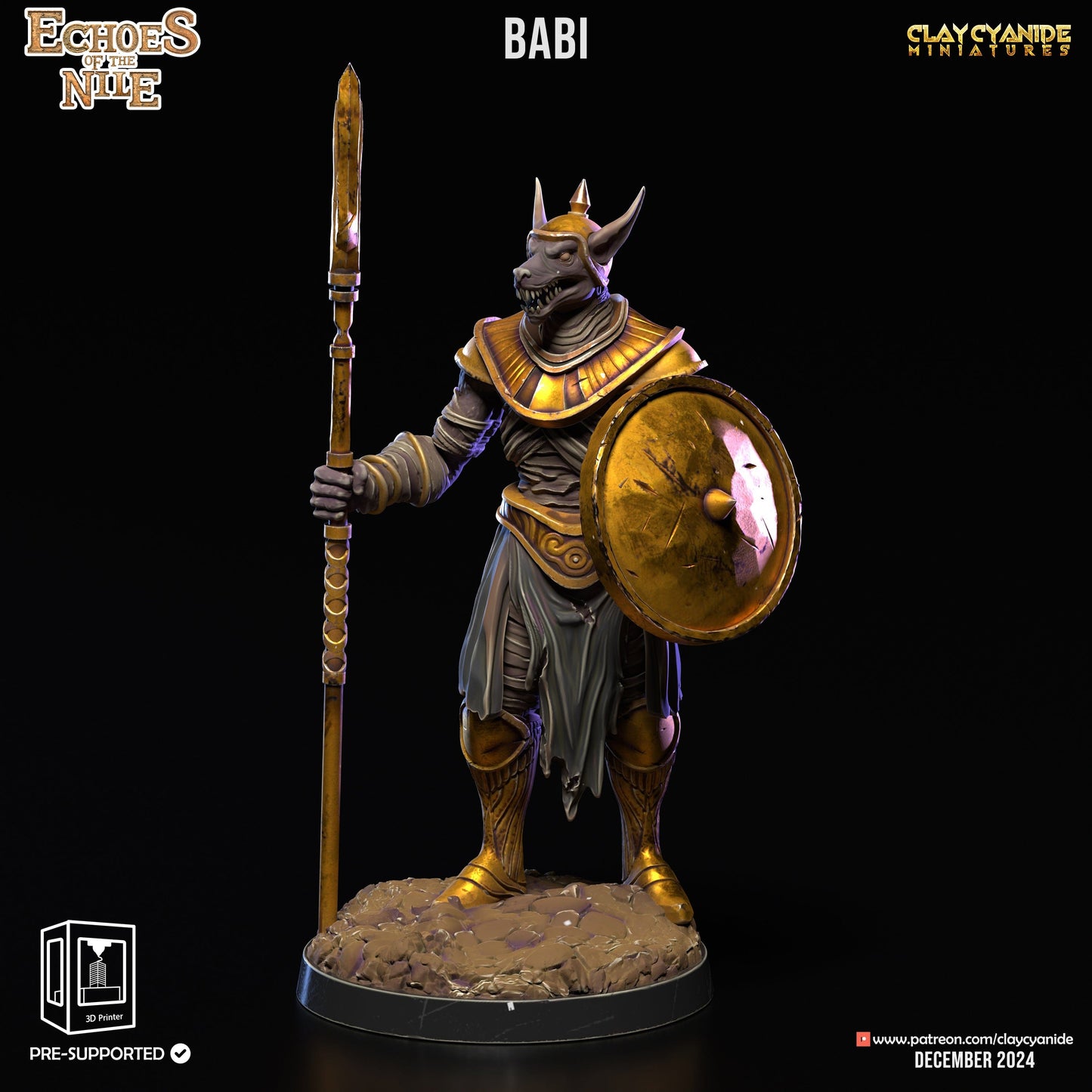 3D Printed Clay Cyanide Echoes of the Nile 28 32 mm D&D - 3D Printing Boss 