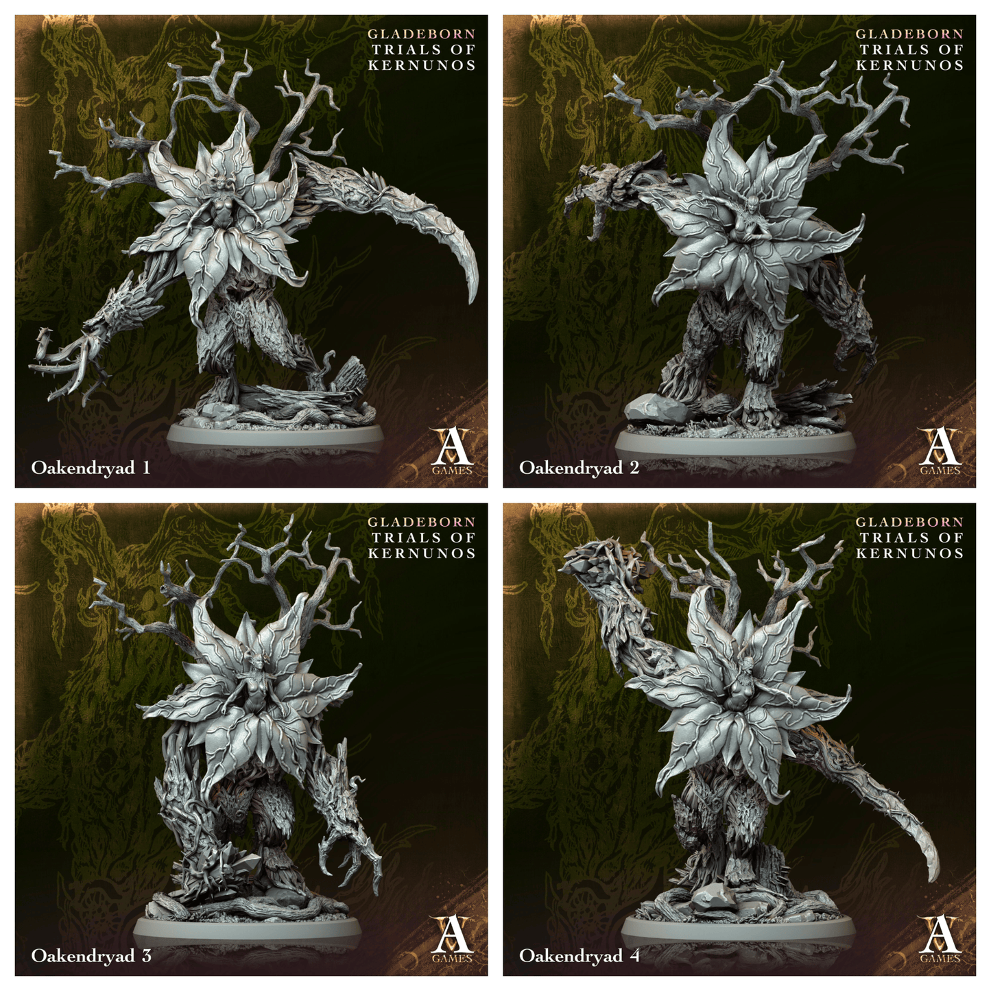 3D Printed Archvillain Games Oakendryad Gladeborn - Trials of Kernunos 28 32mm D&D - 3D Printing Boss 