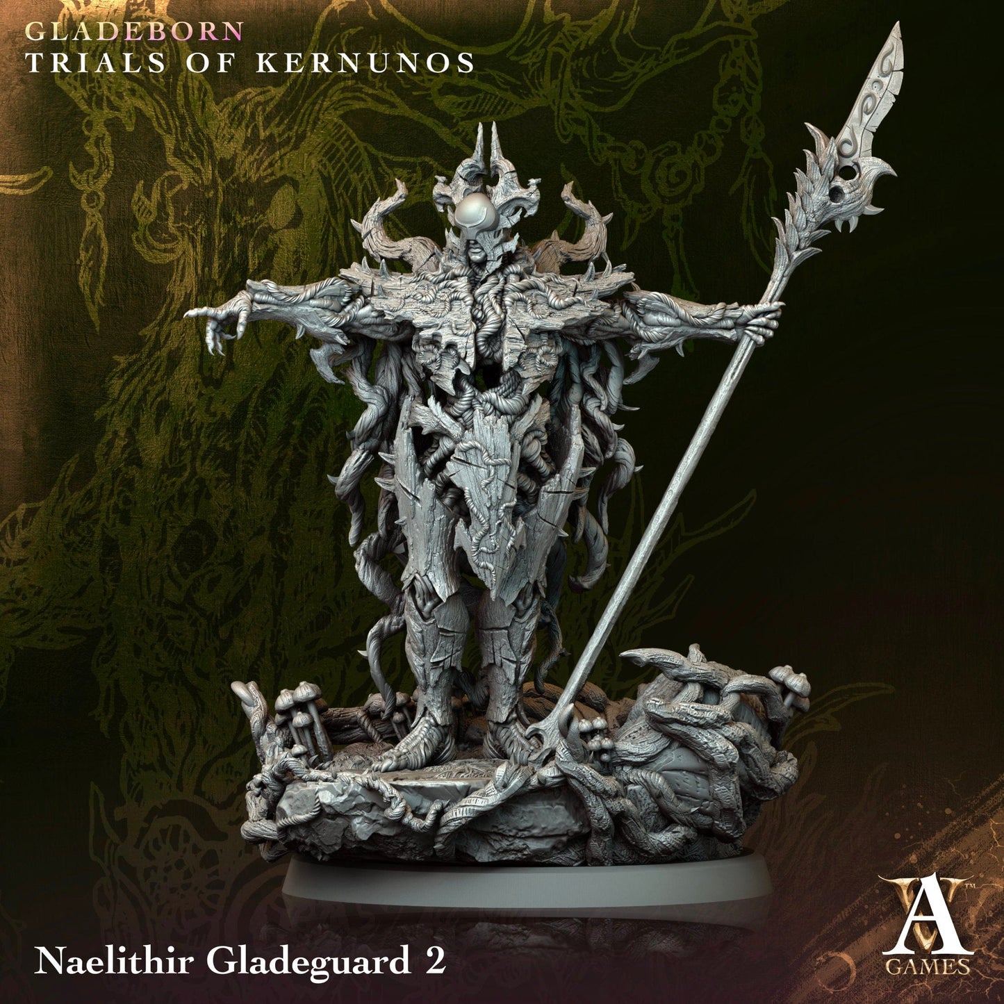 3D Printed Archvillain Naelithir Gladeguard Gladeborn - Trials of Kernunos 28 32mm D&D - 3D Printing Boss 