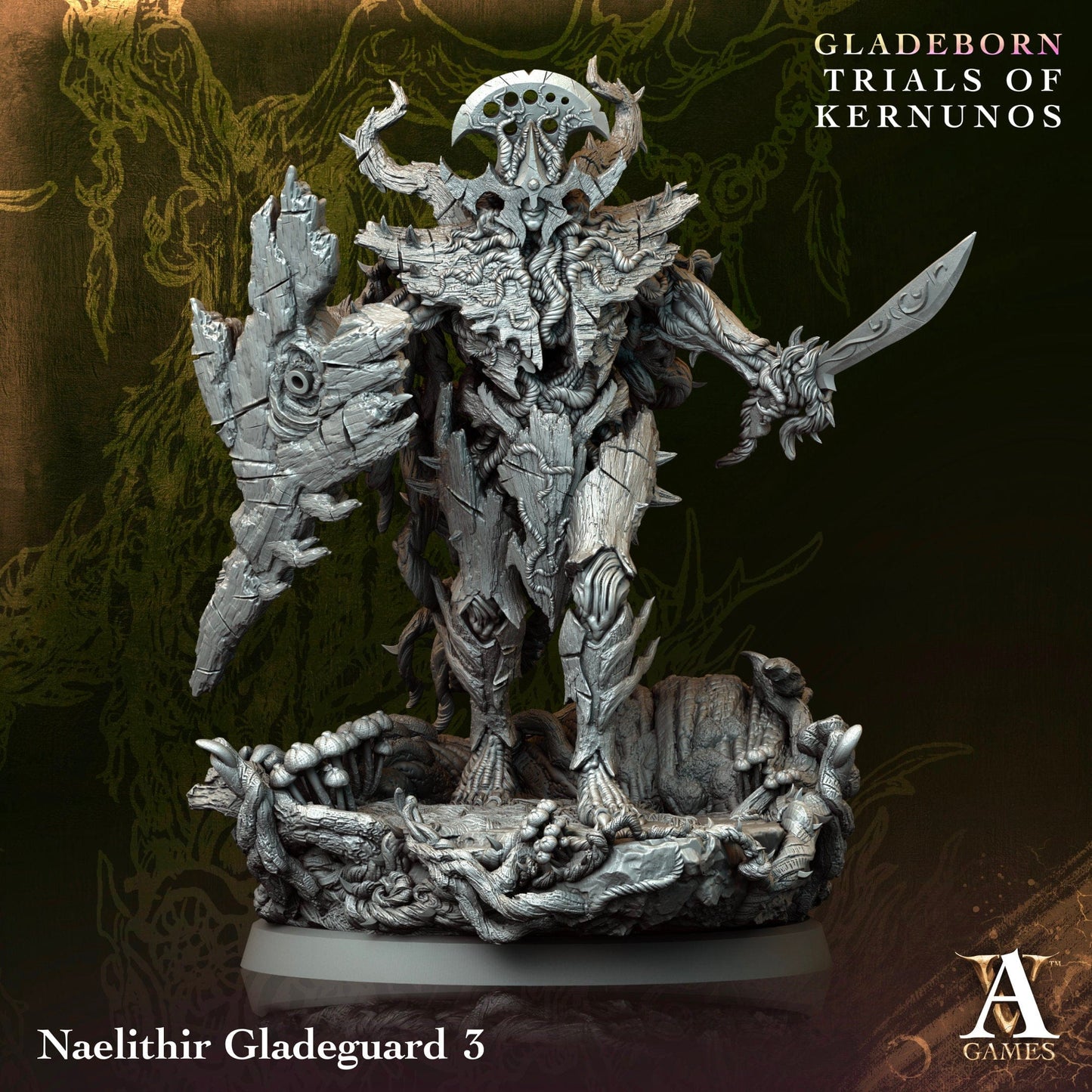 3D Printed Archvillain Naelithir Gladeguard Gladeborn - Trials of Kernunos 28 32mm D&D - 3D Printing Boss 