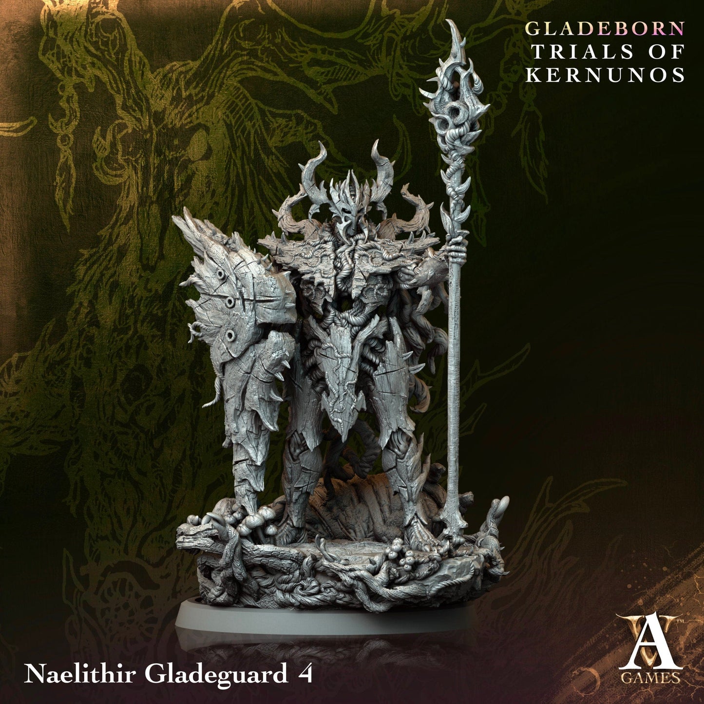 3D Printed Archvillain Naelithir Gladeguard Gladeborn - Trials of Kernunos 28 32mm D&D - 3D Printing Boss 