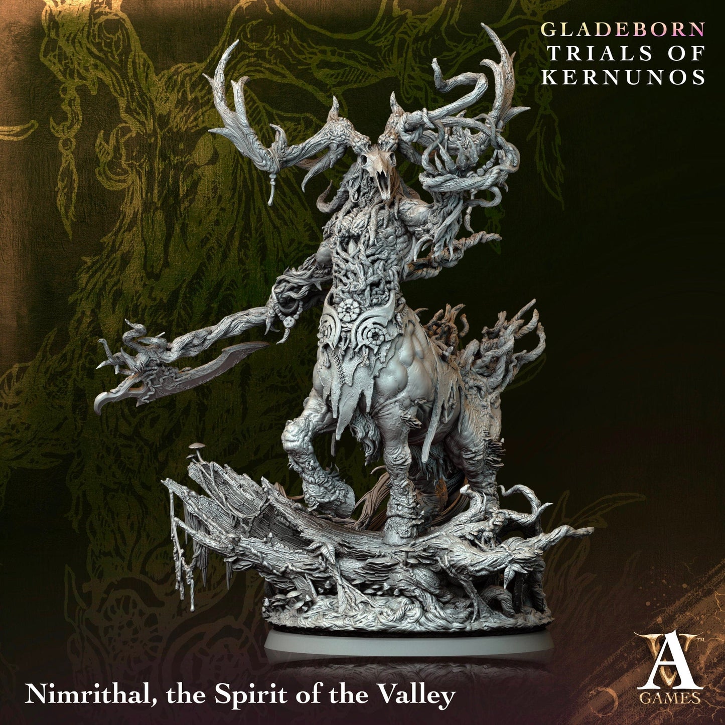 3D Printed Archvillain Games Nimrithal - The Spirit of the Valley Gladeborn - Trials of Kernunos 28 32mm D&D - 3D Printing Boss 