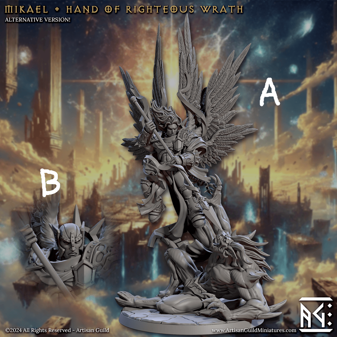 3D Printed Artisan Guild Mikael - Hand of Righteous Wrath Weapons & Hands Wrath of the Malakim Set 28mm 32mm - 3D Printing Boss 