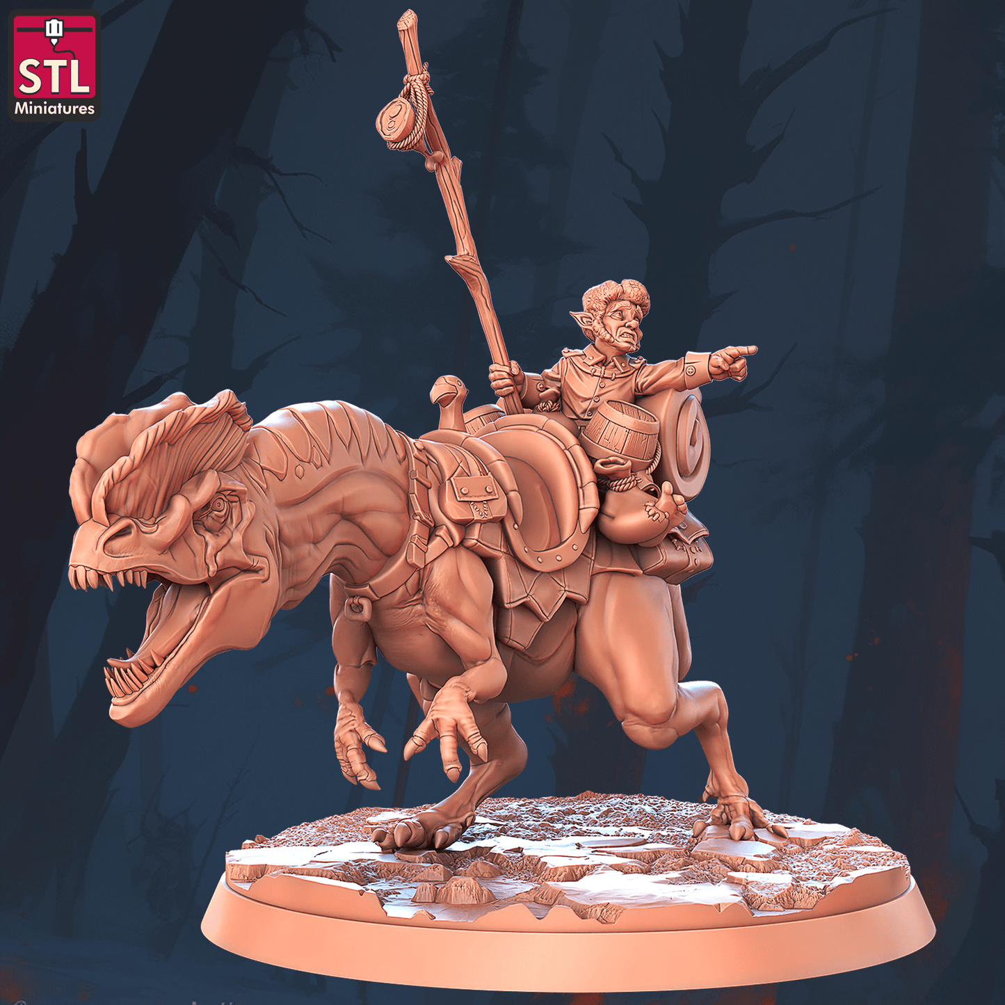 3D Printed STL Miniatures Mounted Raider Set 28 - 32mm War Gaming D&D - 3D Printing Boss 