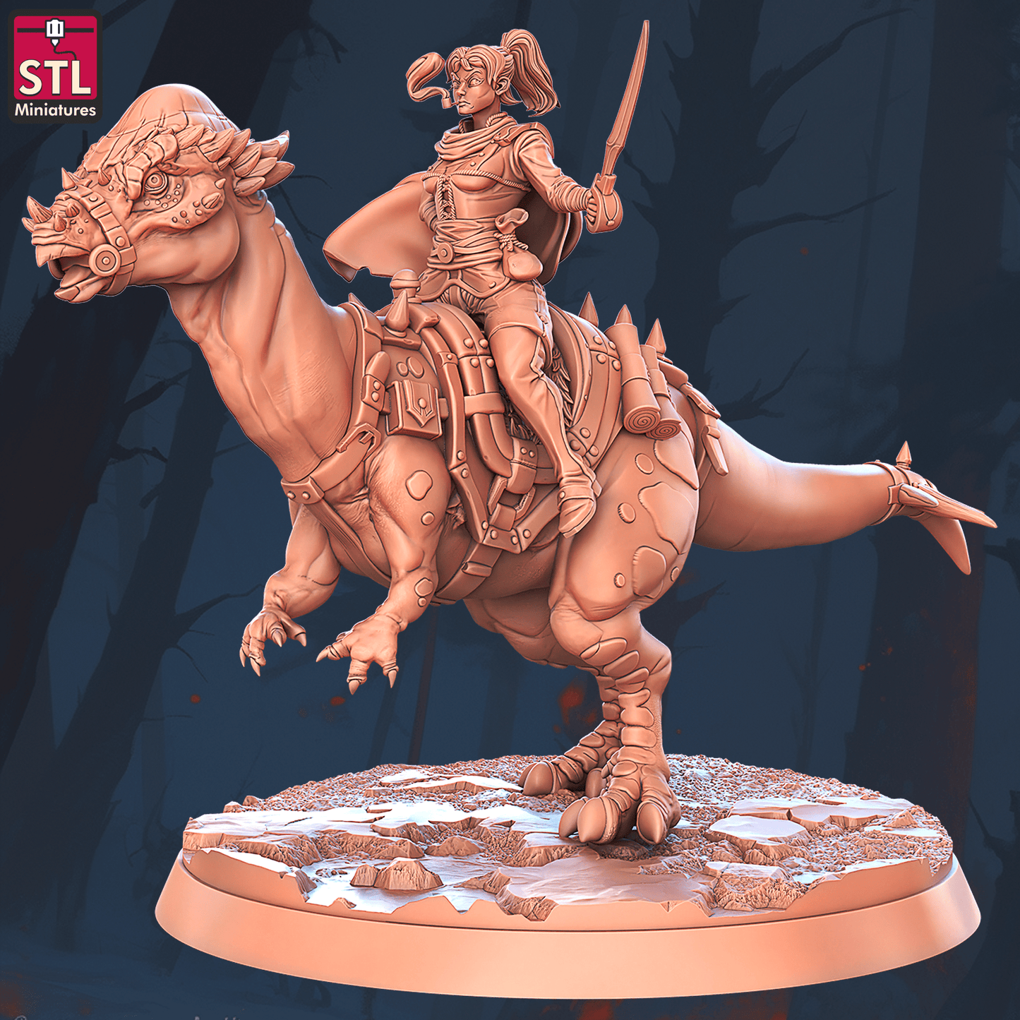 3D Printed STL Miniatures Mounted Raider Set 28 - 32mm War Gaming D&D - 3D Printing Boss 