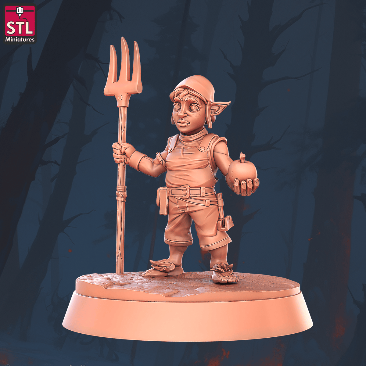 Charming Terrain 3D printed terrain (28mm) R56 Halfling Farm Farmer A # 1 3D Printed STL Miniatures Halfling Farm Set 28 - 32mm War Gaming D&D
