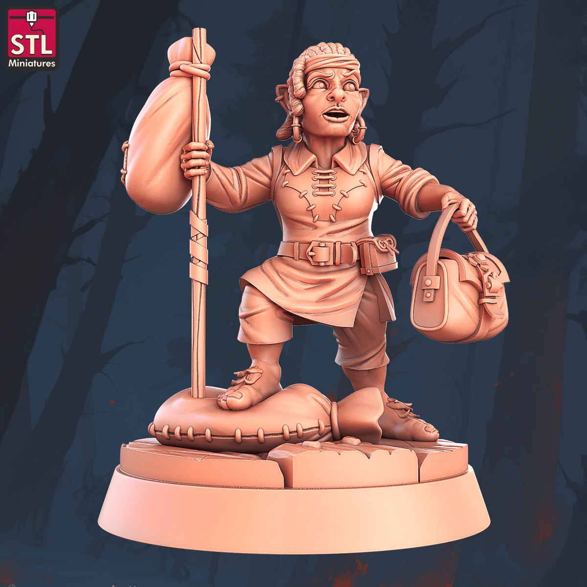 Charming Terrain 3D printed terrain (28mm) R56 Halfling Hostel Client D # 1 3D Printed STL Miniatures Halfling Hostel Set 28 - 32mm War Gaming D&D