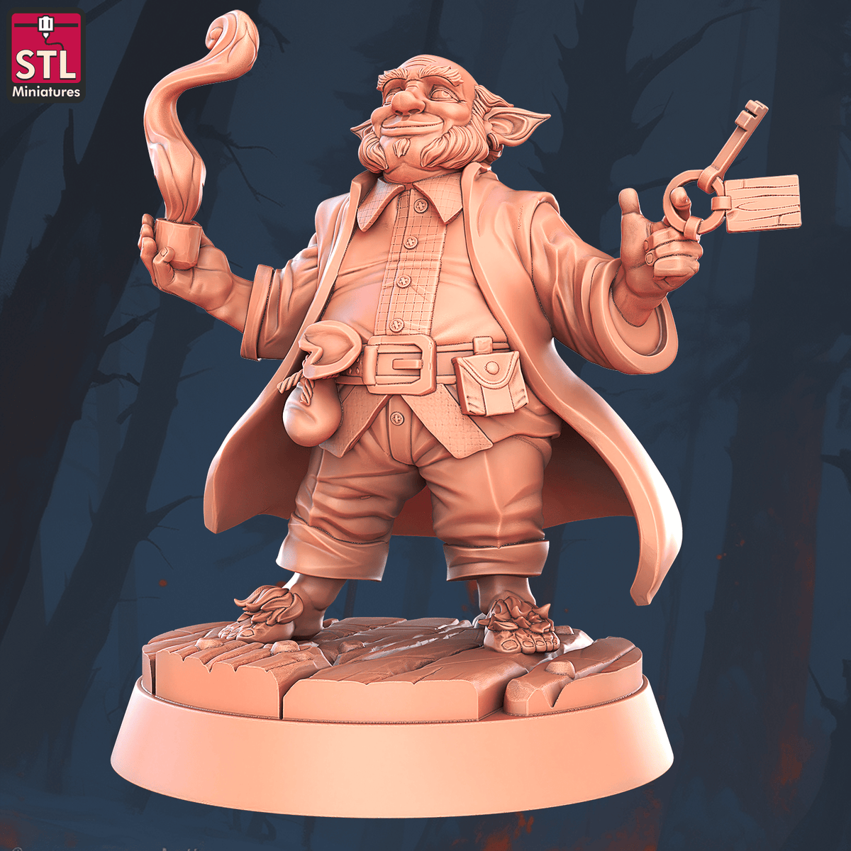 Charming Terrain 3D printed terrain (28mm) R56 Halfling Hostel Owner # 1 3D Printed STL Miniatures Halfling Hostel Set 28 - 32mm War Gaming D&D