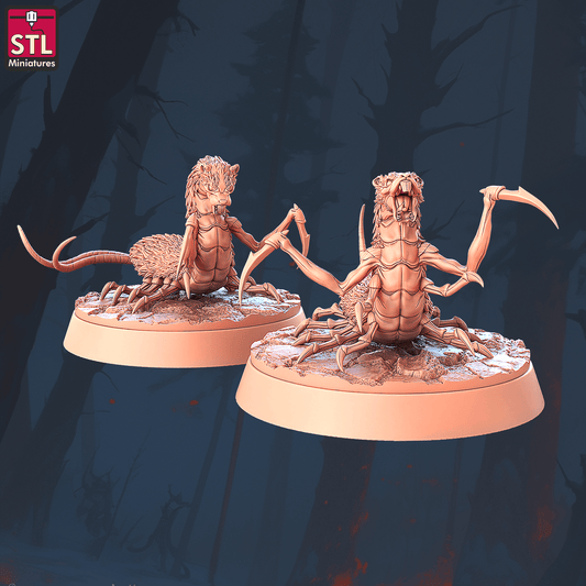 Charming Terrain 3D printed terrain (28mm) r57 amplipedes set 3D Printed STL Miniatures Amplipedes Set 28 - 32mm War Gaming D&D