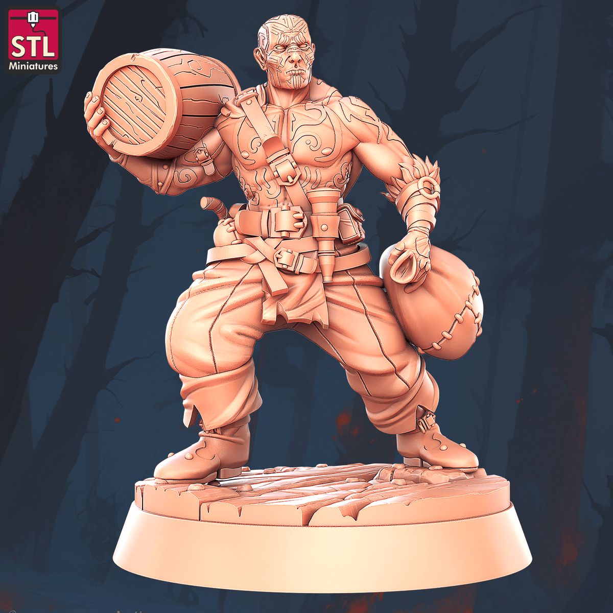 Charming Terrain 3D printed terrain (28mm) r57 pirate harbour pirate c#1 3D Printed STL Miniatures Pirate Harbour Set 28 - 32mm War Gaming D&D