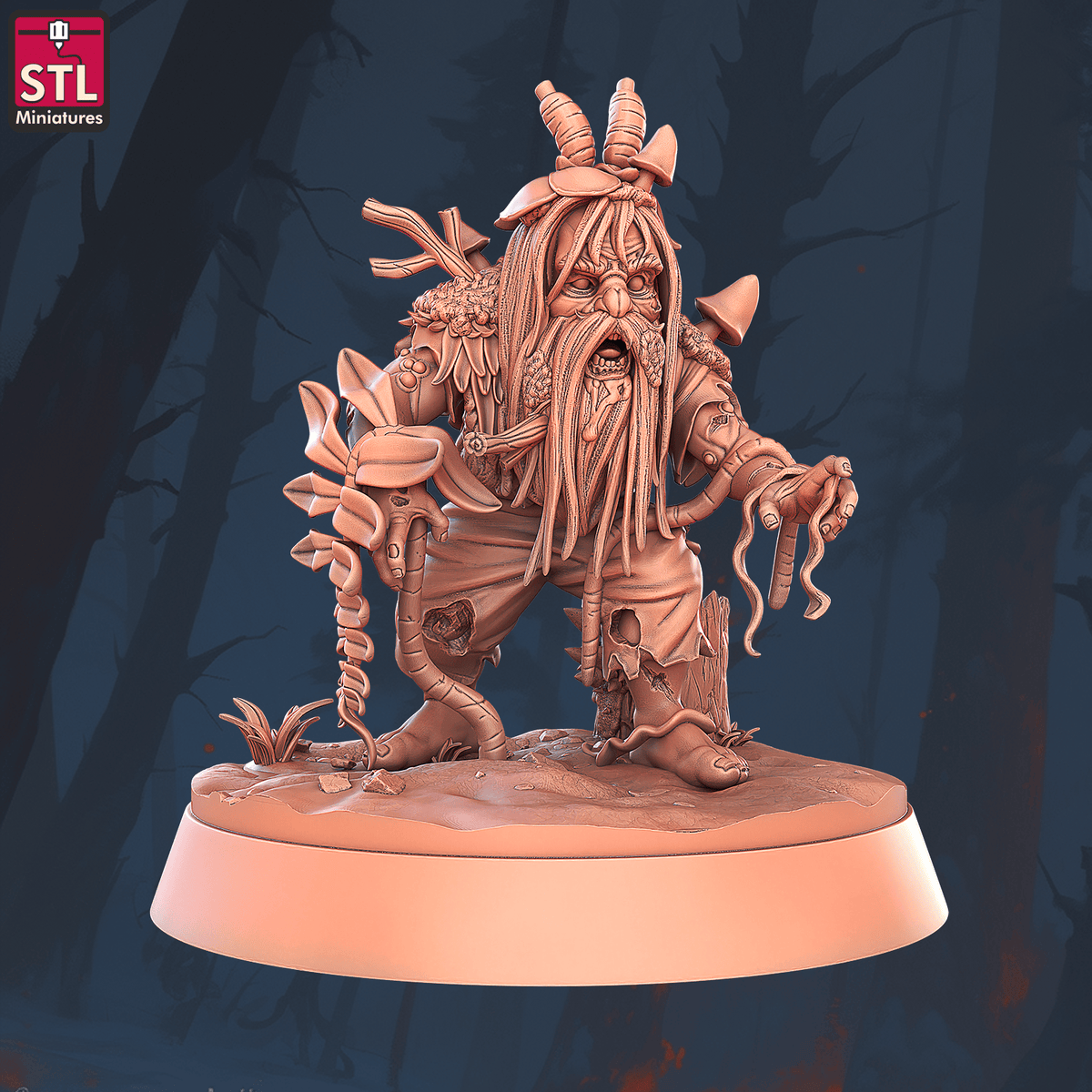 Charming Terrain 3D printed terrain (28mm) r57 swamp zombie a#1 3D Printed STL Miniatures Swamp Zombies Set 28 - 32mm War Gaming D&D