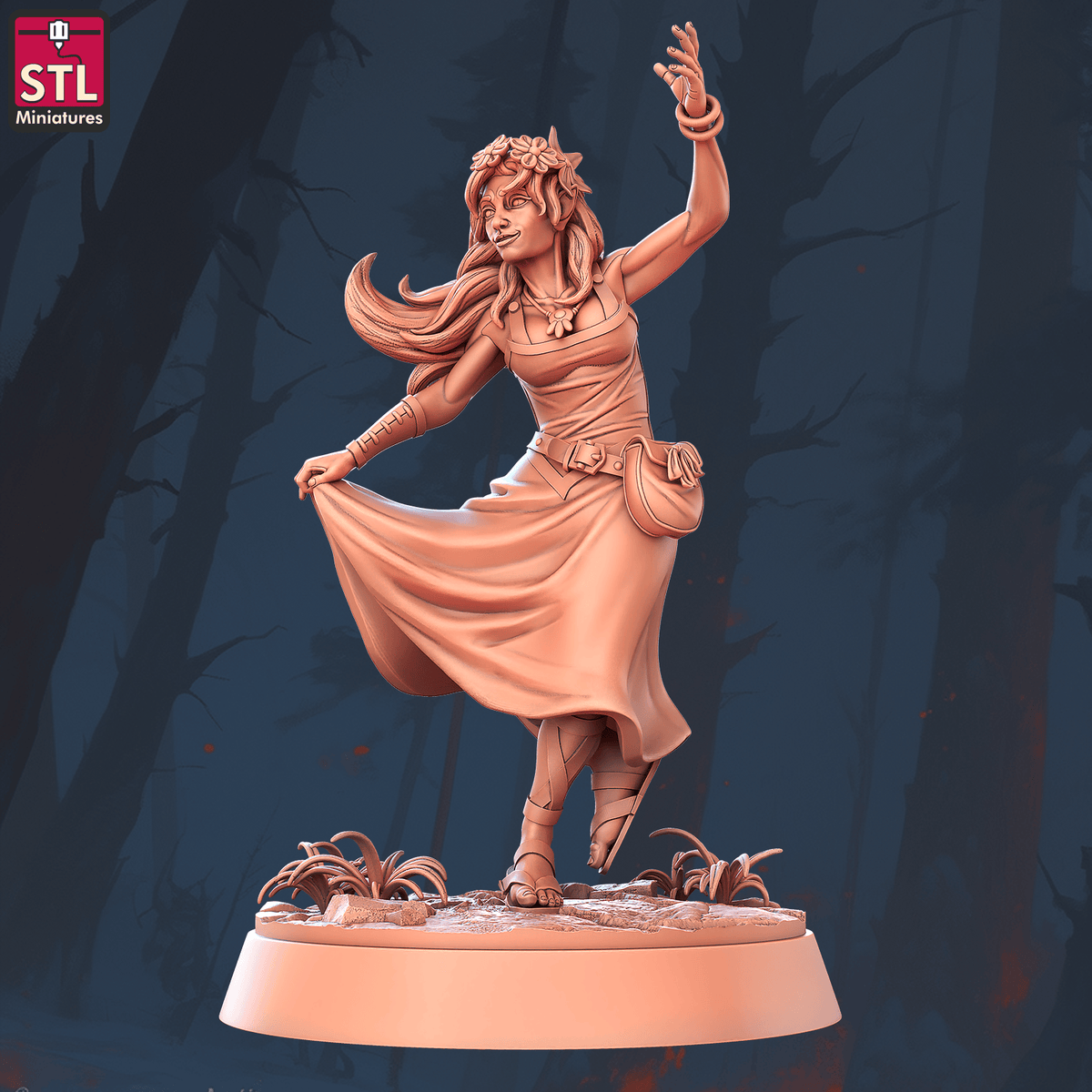 Charming Terrain 3D printed terrain (28mm) r58 dancing folk b 1 3D Printed STL Minatures Dancing Folks 28mm 32mm