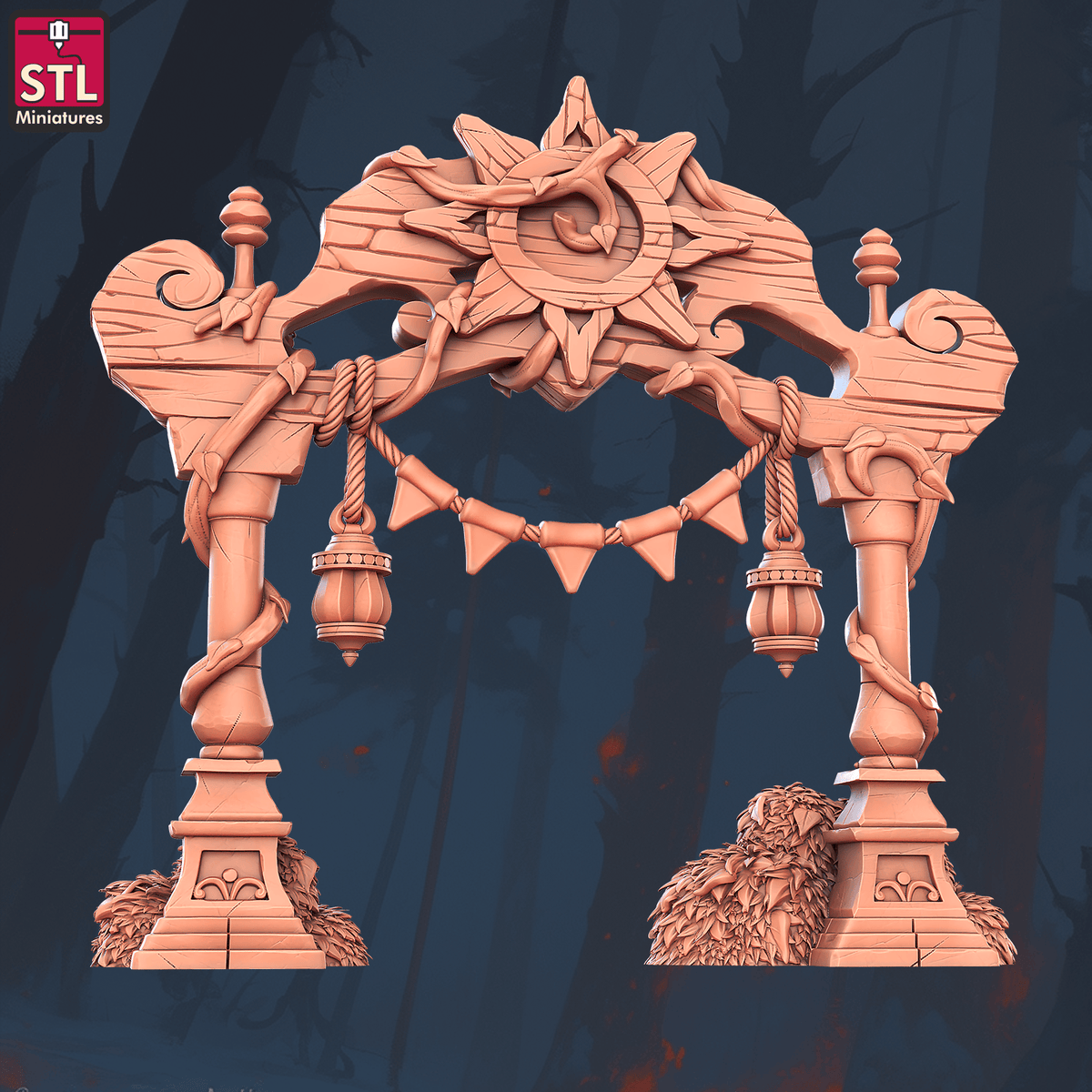 Charming Terrain 3D printed terrain (28mm) r58 music festival entrance 3D Printed STL Minatures Music Festival 28mm 32mm