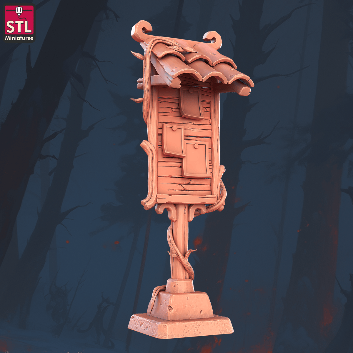 Charming Terrain 3D printed terrain (28mm) r58 music festival information panel 3D Printed STL Minatures Music Festival 28mm 32mm