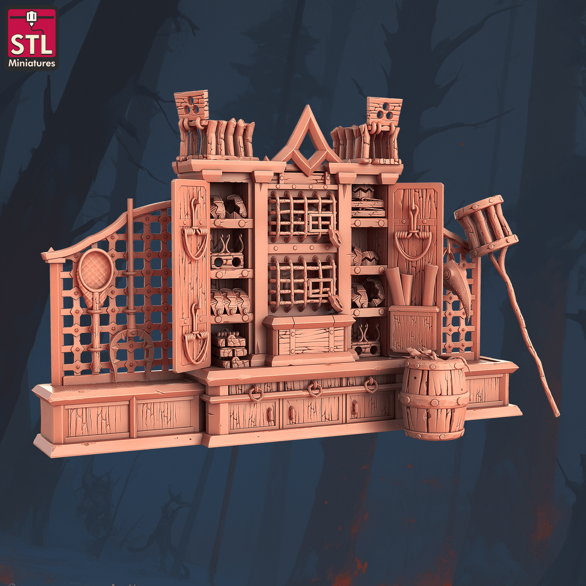 Charming Terrain 3D printed terrain (28mm) r59 pest controller storage 3D Printed STL Minatures Pest Controller 28mm 32mm