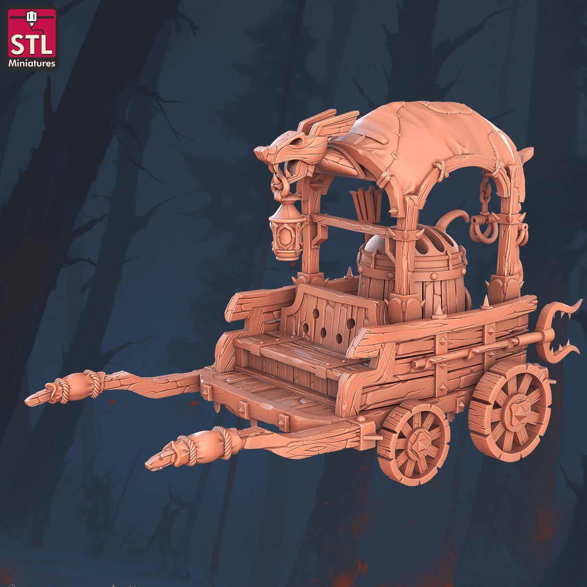 Charming Terrain 3D printed terrain (28mm) r59 pest controller wagon 3D Printed STL Minatures Pest Controller 28mm 32mm