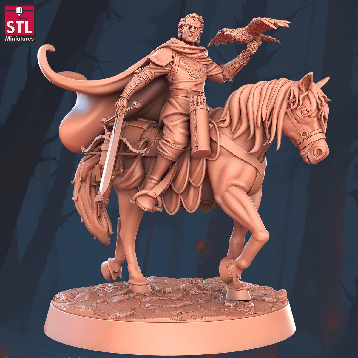 Charming Terrain 3D printed terrain (28mm) r60 falconry ladyhawke captain etienne navarre 1 3D Printed STL Minatures Falconry Ladyhawke 28mm 32mm