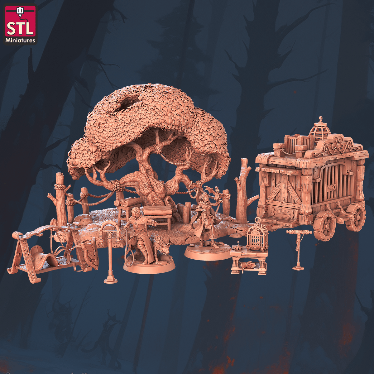 Charming Terrain 3D printed terrain (28mm) r60 tamer 3D Printed STL Minatures Animal Tamer 28mm 32mm
